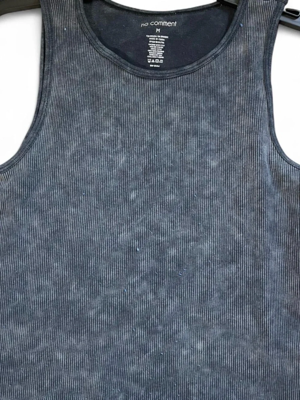 no comment Ribbed Tank Top in Washed Black - Picture 1 of 2